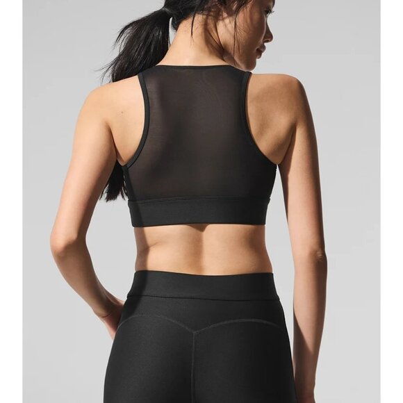 ALO Yoga Airlift Mesh Just Right Bra in Black - Picture 3 of 5